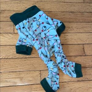 Festive Light Blue Dog Pajamas